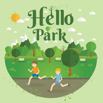 Public Park in The City vector