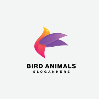 bird animals logo design colorful icon vector