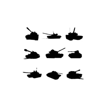 tank army illustration silhouette design vector