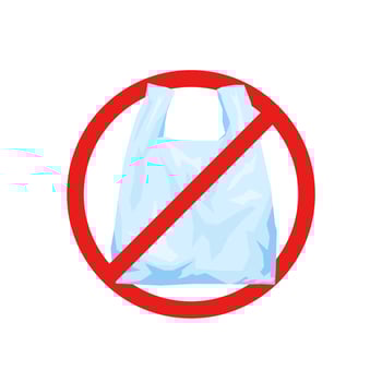 No plastic bags sign vector