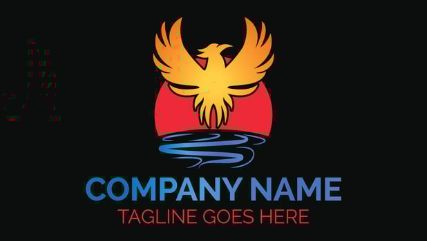 Creative Phoenix Growth Sun Sea Modern Logo Design vector