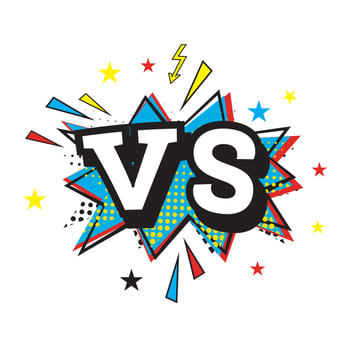 Versus Letters or VS Logo. Comic Text in Pop Art Style. vector