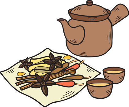 Hand Drawn Chinese herbs Chinese and Japanese food illustration png