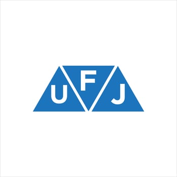 FUj triangle shape logo design on white background. FUj creative initials letter logo concept. vector
