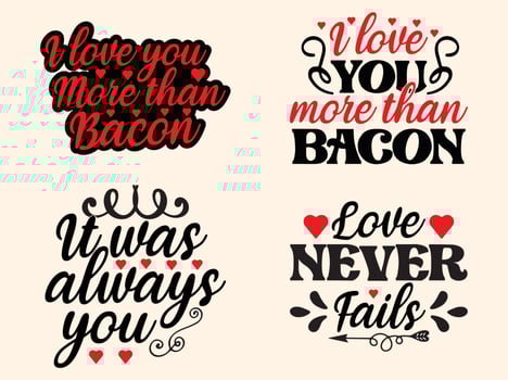Valentine svg design set vector