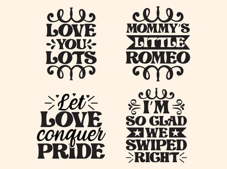 Valentine svg design set vector