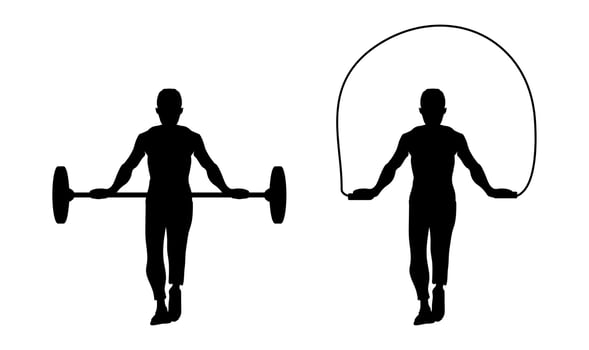 Exercise silhouette. Fitness icon for a male workout. vector
