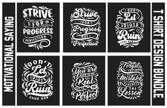 Lettering t shirt design bundle, Motivational Saying T shirt Design set, typography t shirt design bundle vector