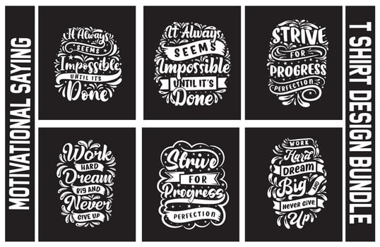 Lettering t shirt design bundle, Motivational Saying T shirt Design set, typography t shirt design bundle vector