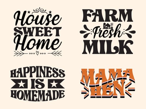 Farm house svg design set vector
