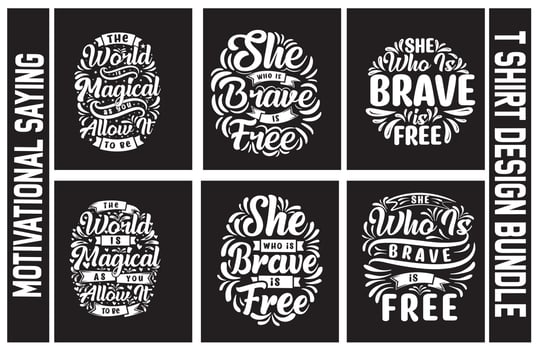 Lettering t shirt design bundle, Motivational Saying T shirt Design set, typography t shirt design bundle vector