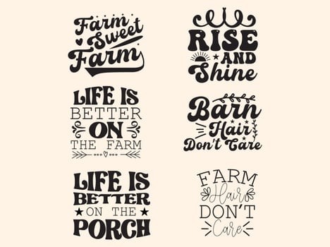 Farm house svg design set vector