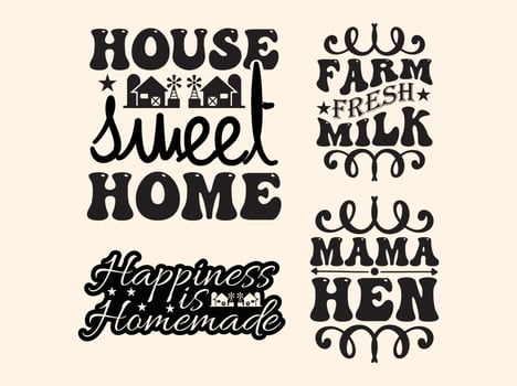 Farm house svg design set vector
