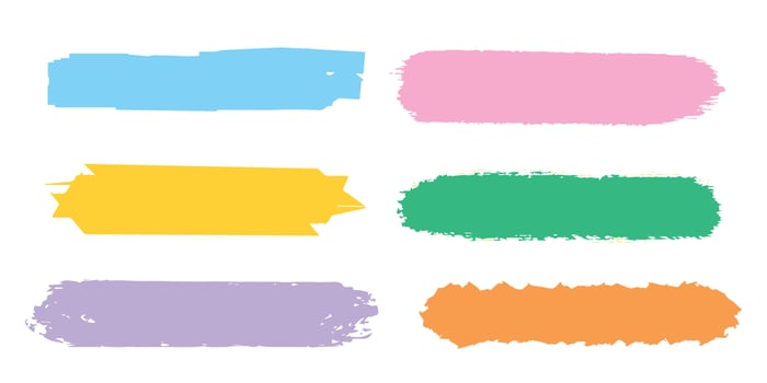 Set of pastel colorful paint brush vector