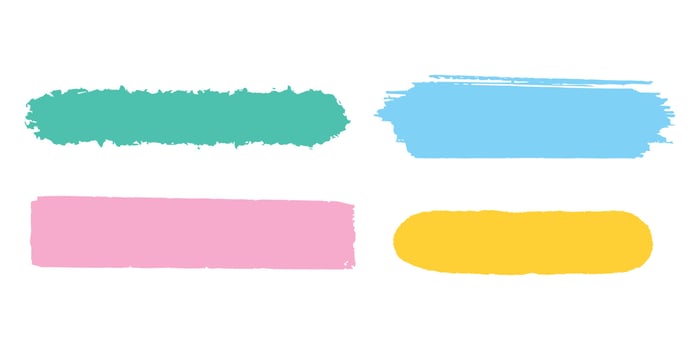 Set of pastel colorful paint brush vector