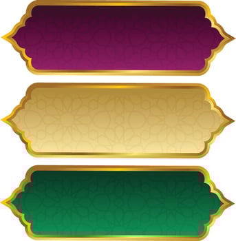 Set Of Luxury Golden Arabic Islamic Banner Title Frame Png Transparent Background Gold Text Box Vector Design Images