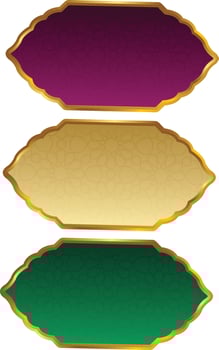 Set Of Luxury Golden Arabic Islamic Banner Title Frame Png Transparent Background Gold Text Box Vector Design Images