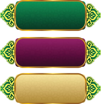 Set Of Luxury Golden Arabic Islamic Banner Title Frame Png Transparent Background Gold Text Box Vector Design Images
