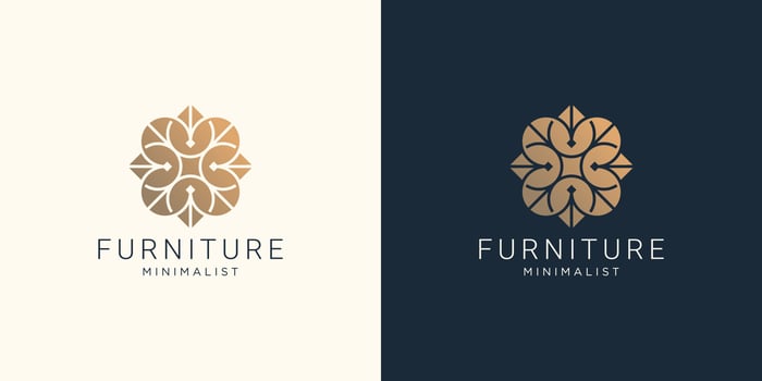 creative furniture logo design with abstract line shape.inspiration for interior,furniture template. vector