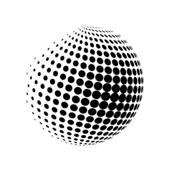 Vector art of 3d black halftone globe