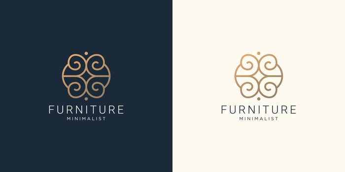 minimalist furniture logo template.interior line art style design symbol logo illustration template. vector