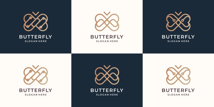 collection of butterfly minimalist logo line style. creative butterfly inspiration logo template. vector