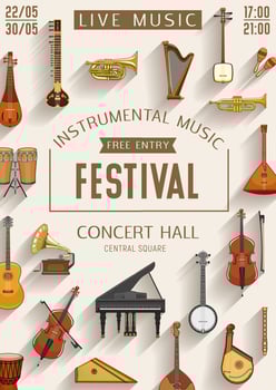 Music festival, live music performance vector