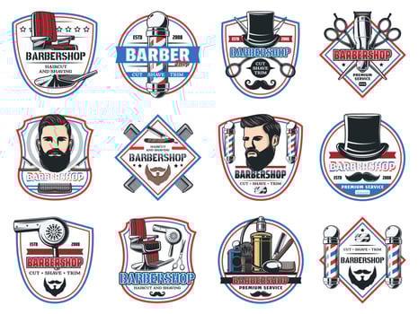 Gentleman barbershop, hipster barber shop saloon vector