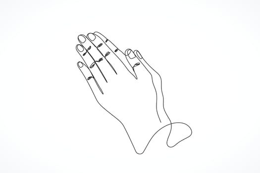 Continuous Line Drawing Prayer Hand vector
