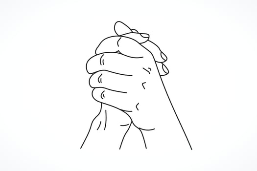 Praying Hands Line Art vector