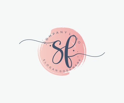 Initial SF feminine logo. Usable for Nature, Salon, Spa, Cosmetic and Beauty Logos. Flat Vector Logo Design Template Element.