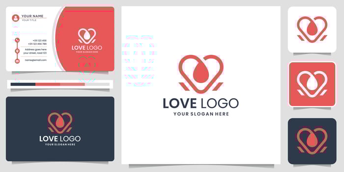 minimal inspiration love logo creative line concept for business of fashion design and business card vector