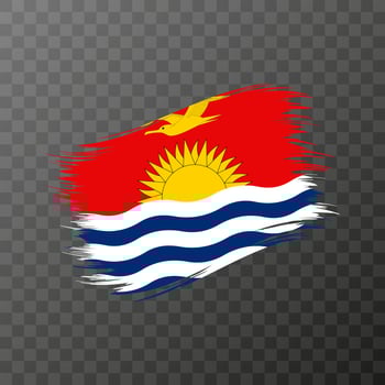 Kiribati national flag. Grunge brush stroke. Vector illustration on transparent background.
