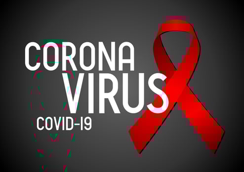 Red Ribbon - Coronavirus Concept vector