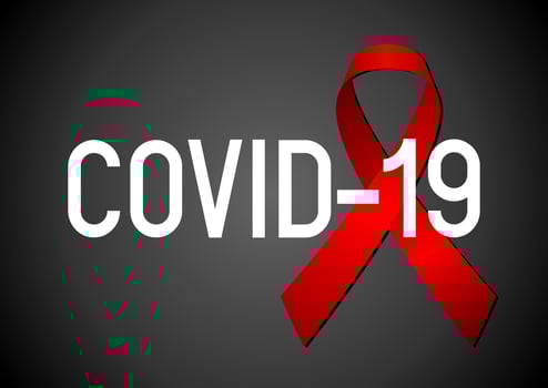 Red Ribbon - Covid-19 Concept vector