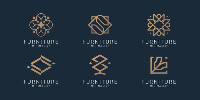 set of collection furniture logo template. abstract linear style interior and furniture design. vector