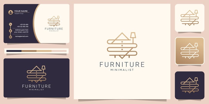 minimalism furniture logo design inspiration. elegant interior shape concept for business of luxury. vector