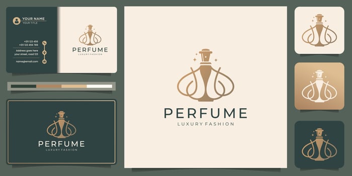 perfume bottles logo design template creative bottle perfume,luxury fashion,inspiration. vector