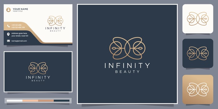 creative of infinity beauty logo design with abstract linear design, balance shape, line art style. vector
