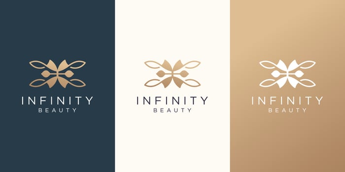 set infinity beauty logo design template. inspiration logo abstract, fashion beauty, feminine logo. vector