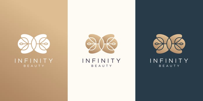 infinity beauty logo template. creative gradient color, beauty spa logo, abstract concept design. vector