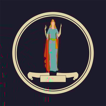 goddess of the vintage Greek logo vector