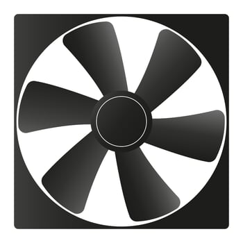 Cooling fan or exhaust fan icon on white background. Vector illustration. EPS 10.
