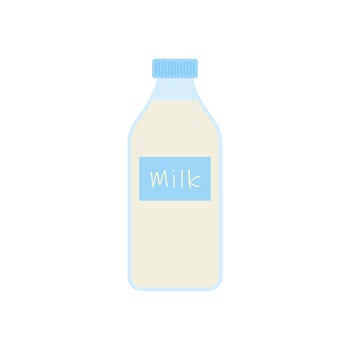 milk in bottle. Elements for design dairy products, logo farm, grocery store, health food, etc. Vector flat design illustration.