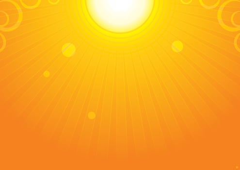 Very hot sun at summer sky vector