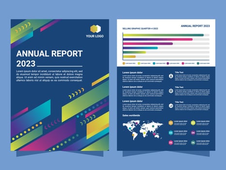 Gradient Style Business Annual Report Cover vector