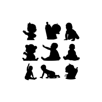 cute baby set creative design vector