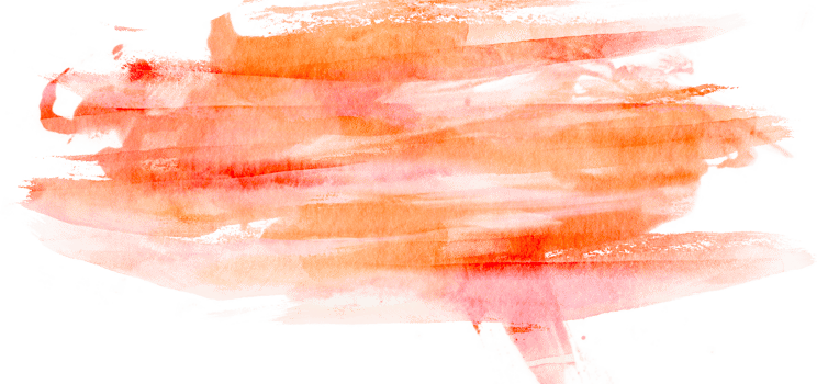 orange brush watercolor ink png