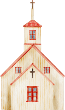 watercolor church building cartoon clip art png