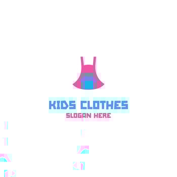 Vector clothes for little boys and girls logo design template illustration